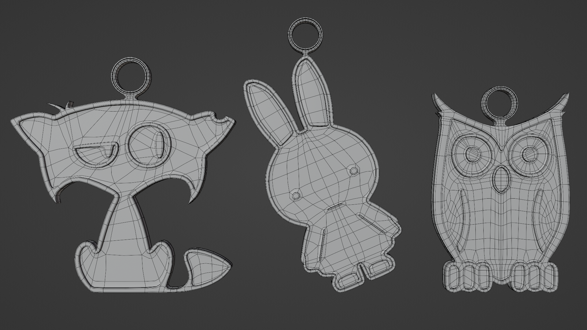 Three Soft Little Creatures - Printable 3D Pendants preview image 9